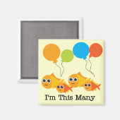 Vier Vissen Ik ben Dit Vele Tshirts en Geschenken Magneet (Voorkant / Achterkant)