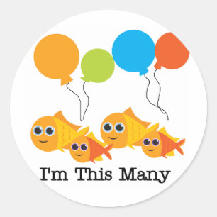 Vier Vissen Ik ben Dit Vele Tshirts en Geschenken Ronde Sticker