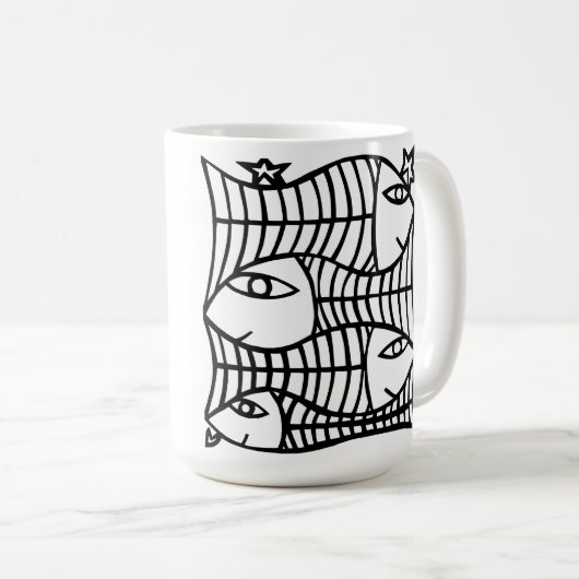 Vier vissen koffiemok (Voorkant rechts)