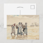 Vier visvrouwen op het strand | Winslow Homer Briefkaart (Voorkant / Achterkant)