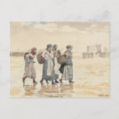 Vier visvrouwen op het strand | Winslow Homer Briefkaart (Voorkant)