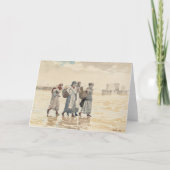 Vier visvrouwen op het strand | Winslow Homer Kaart (Voorkant)