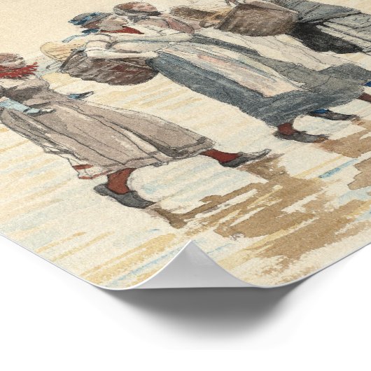 Vier visvrouwen op het strand | Winslow Homer Poster (Hoek)