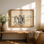 Vier visvrouwen op het strand | Winslow Homer Poster