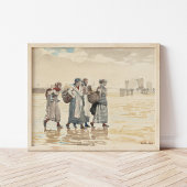 Vier visvrouwen op het strand | Winslow Homer Poster
