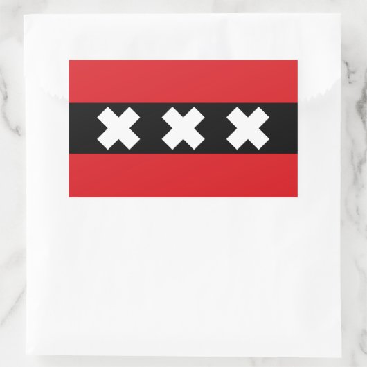 VIER Vlag van Amsterdam Rechthoekige Sticker (Tas)