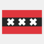 VIER Vlag van Amsterdam Rechthoekige Sticker (Voorkant)