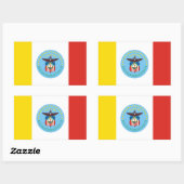 VIER Vlag van Columbus, Ohio Rechthoekige Sticker (Vel)