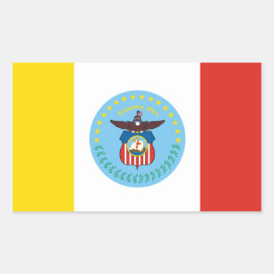 VIER Vlag van Columbus, Ohio Rechthoekige Sticker