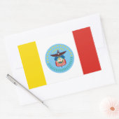 VIER Vlag van Columbus, Ohio Rechthoekige Sticker (Envelop)
