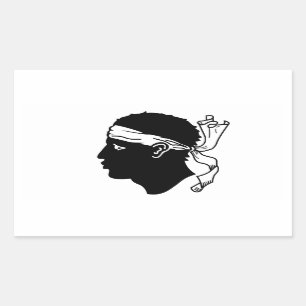 VIER vlag van Corsica Rechthoekige Sticker