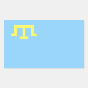 VIER Vlag van de Krim Tatars Rechthoekige Sticker