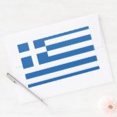 VIER Vlag van Griekenland "ΕΛΛΑ " Rechthoekige Sticker (Envelop)