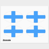 VIER Vlag van Marseille Ovale Sticker (Vel)