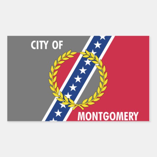 VIER Vlag van Montgomery, Alabama Rechthoekige Sticker (Voorkant)