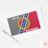 VIER Vlag van Montgomery, Alabama Rechthoekige Sticker (Envelop)