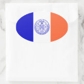 VIER Vlag van New York City Ovale Sticker (Tas)