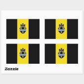 VIER Vlag van Pittsburgh Rechthoekige Sticker (Vel)