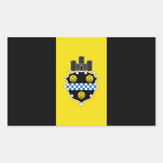 VIER Vlag van Pittsburgh Rechthoekige Sticker (Voorkant)