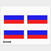 VIER Vlag van Rusland Rechthoekige Sticker (Vel)