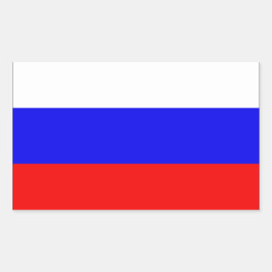 VIER Vlag van Rusland Rechthoekige Sticker