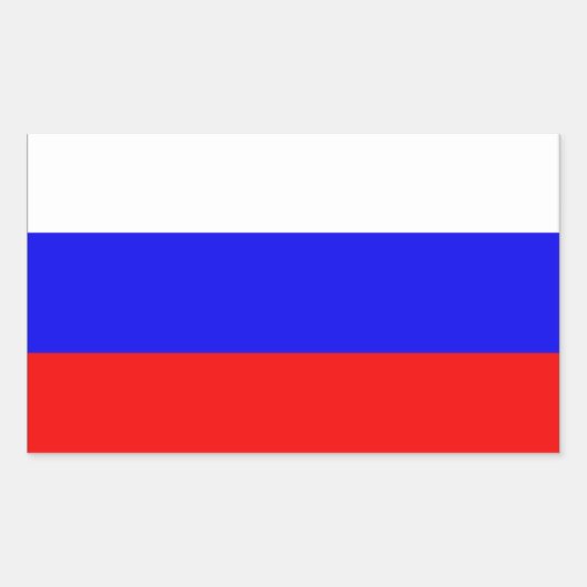 VIER Vlag van Rusland Rechthoekige Sticker (Voorkant)