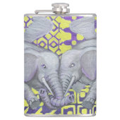 Vier vleugels-olifanten- heupfles (Voorkant)