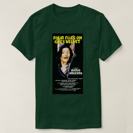 Vier vliegen op Gray Velvet 1971 Dario Argento (2) T-shirt (Design voorkant)