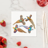 Vier vliegende fazanten papieren servetten (Insitu)