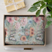 Vier Vlinders op Bloemen Patroon Decoupage Tissuepapier (Geschenk)