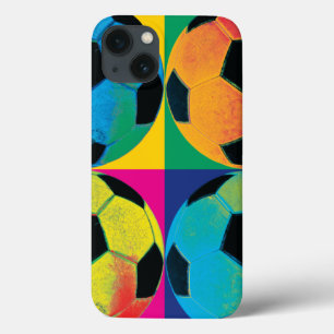 Vier Voetbalballen in Verschillende Kleuren iPhone 13 Hoesje