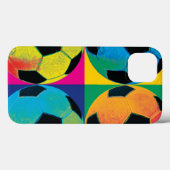 Vier Voetbalballen in Verschillende Kleuren Case-Mate iPhone Case (Achterkant (horizontaal))