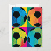 Vier Voetballen in verschillende kleuren Briefkaart (Voorkant / Achterkant)