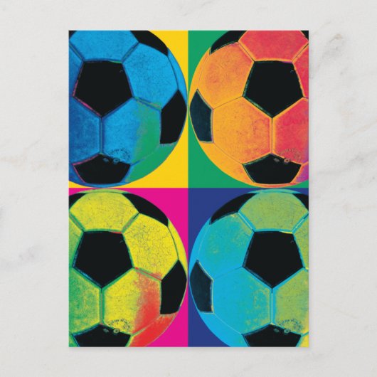 Vier Voetballen in verschillende kleuren Briefkaart (Voorkant)