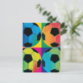 Vier Voetballen in verschillende kleuren Briefkaart (Staand voorkant)