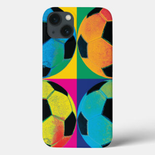 Vier Voetballen in verschillende kleuren iPhone 13 Hoesje