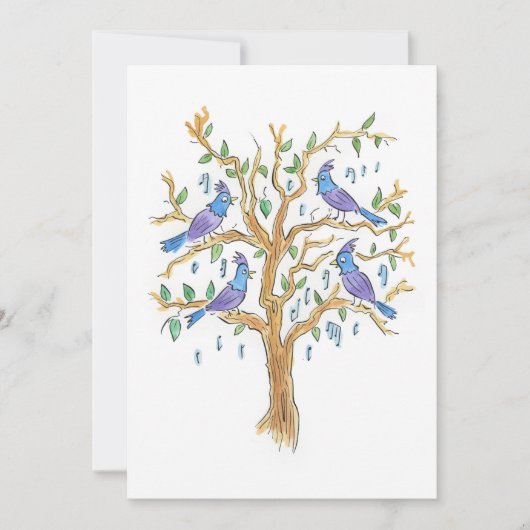 Vier Vogels Die Roepen Kaart (Voorkant)