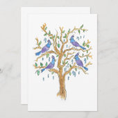 Vier Vogels Die Roepen Kaart (Voorkant / Achterkant)