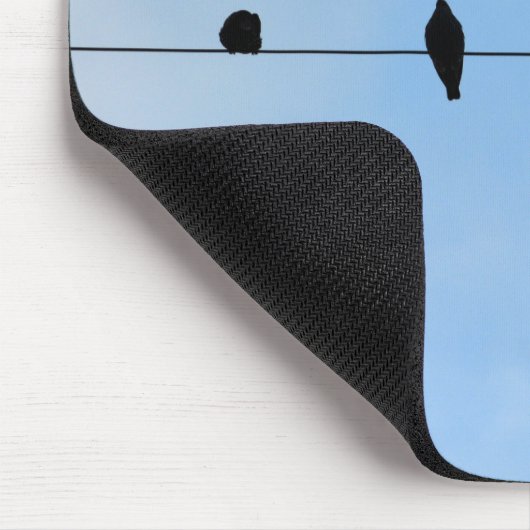 Vier Vogels op een draad Muismat (Hoek)