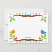 Vier vogelsoorten — Uitnodiging tot Baby shower (Achterkant)