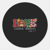 Vier vreugdevolle Christelijke kerstbijbel, liefde Ronde Sticker (Voorkant)