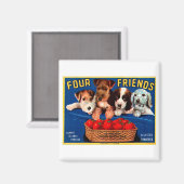 Vier vrienden magneet (Voorkant / Achterkant)