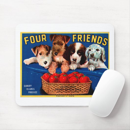 Vier vrienden muismat (Met muis)