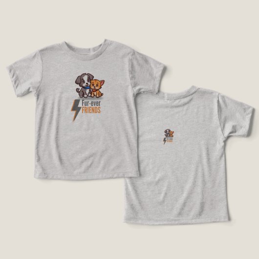 Vier vrienden ooit - Schattige Dog & Cat Besties T (Ontwerp Voorkant & Achterkant)