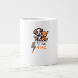 Vier vrienden ooit - Schattige Dog & Cat Besties T Grote Koffiekop