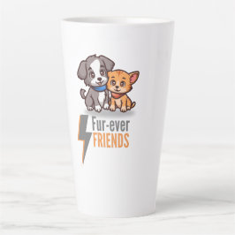 Vier vrienden ooit - Schattige Dog & Cat Besties T Latte Mok