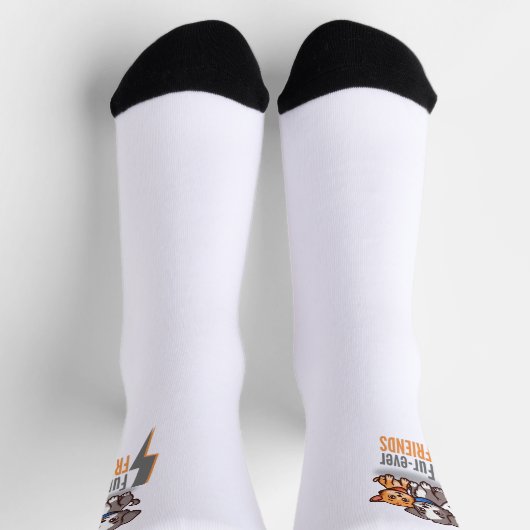 Vier vrienden ooit - Schattige Dog & Cat Besties T Sokken (Top)