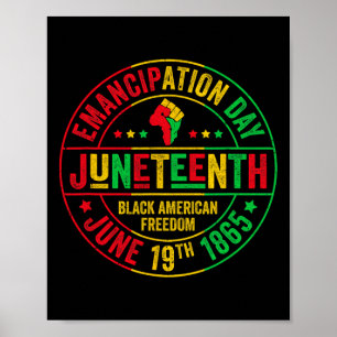 Vier Vrijheid 1865 Afro-Amerikaanse Mannen Vrouwen Poster