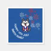 Vier vrijheid - Cartoon hond - 4 juli Servet (Voorkant)