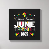Vier Vrijheid JUNETEEENTH 1865 Zwarte Geschiedenis Canvas Afdruk (Voorkant)